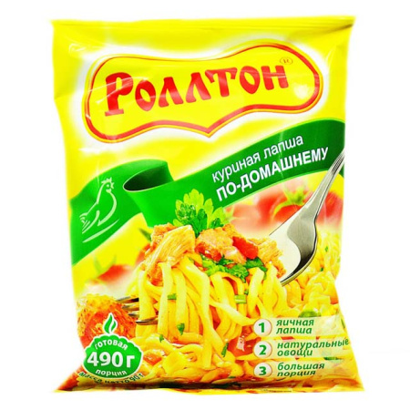 Ролтон Лапша б/п Куриная по-домашнему яичная пакет 85г*40